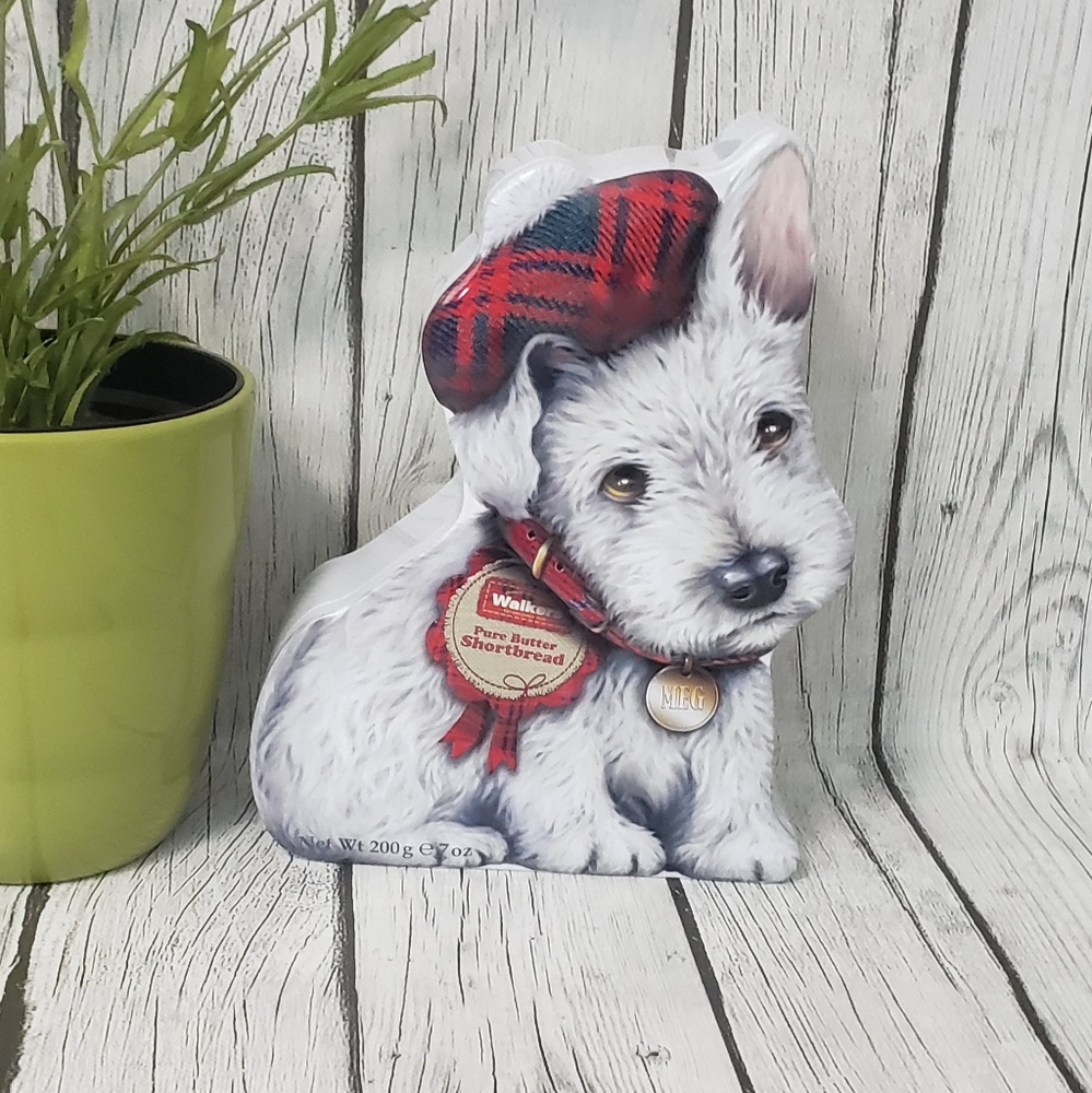 Walkers Shortbread Cookie Tin Scottie Dog Terrier Meg - Empty